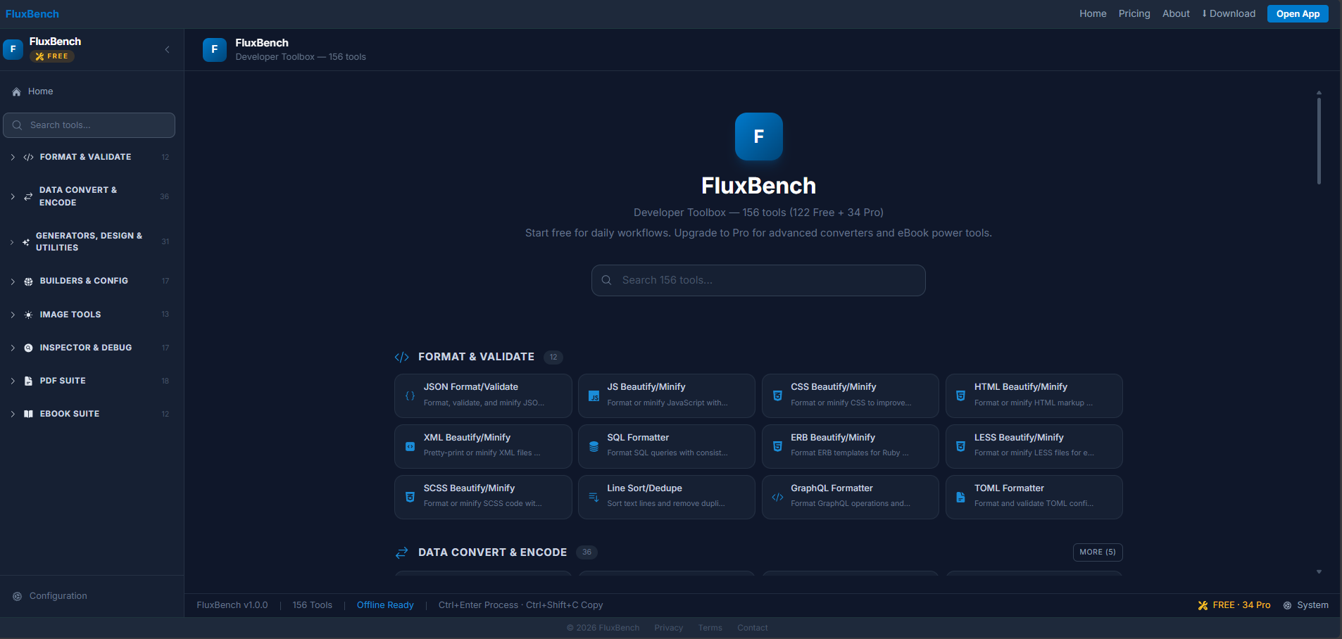 FluxBench app screenshot